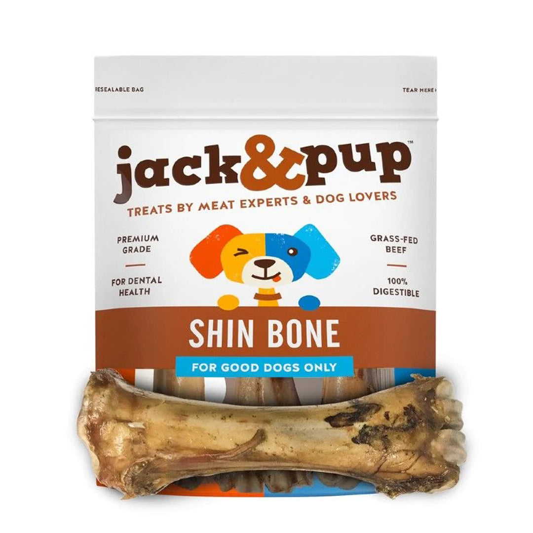 Jack & Pup 8" Shin Bones 10Ct  Bag (4)