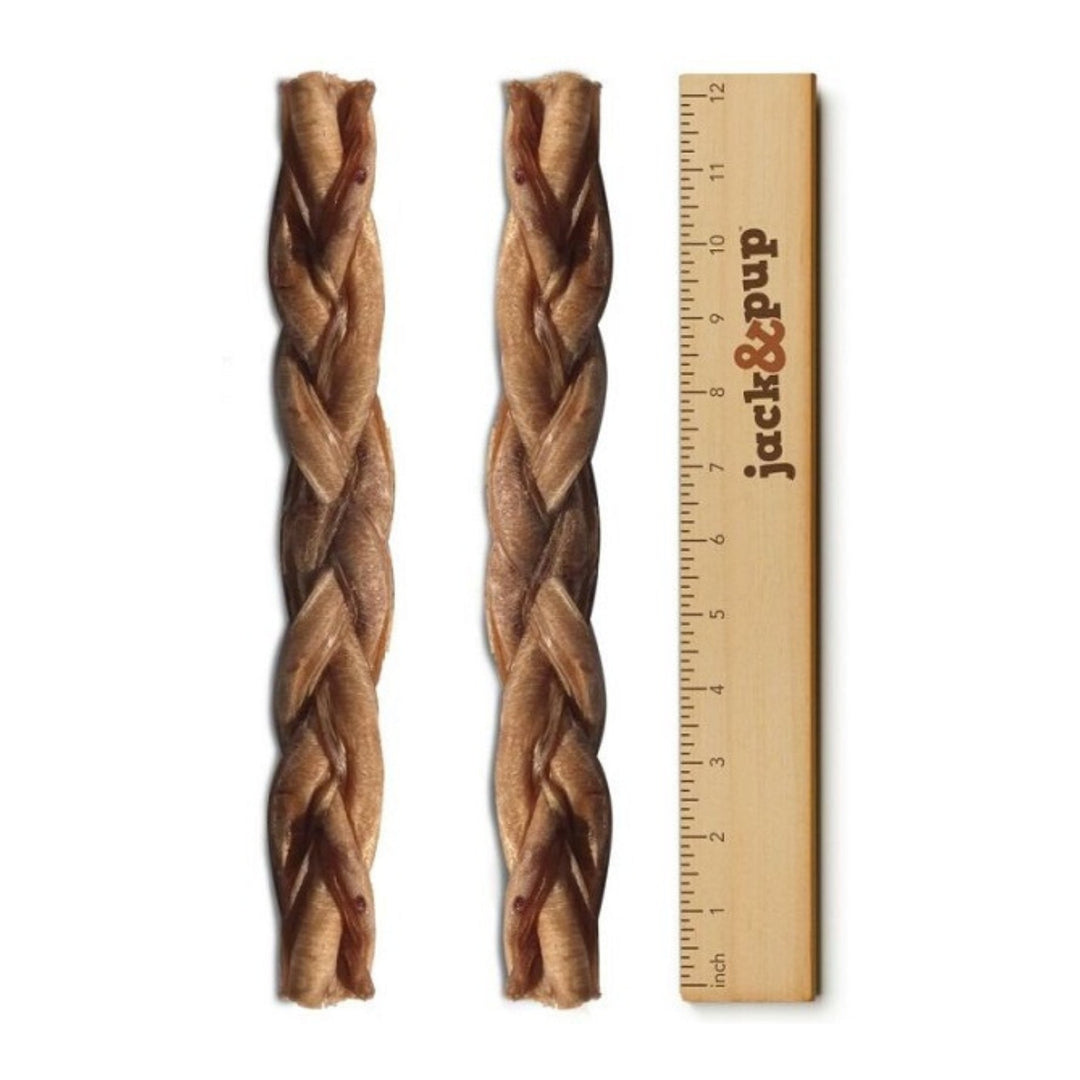 Jack &Pup Braid Bully Stick 12" Display Box (20)