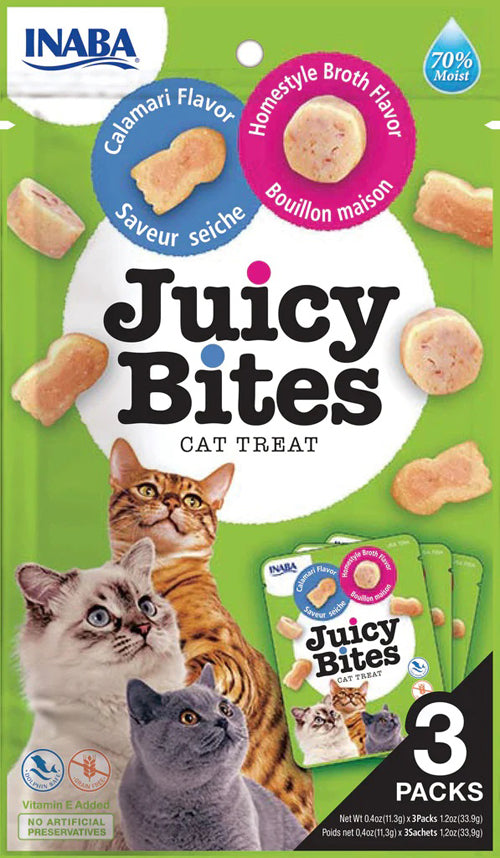 **Inaba Cat Juicy Bites Homestyle calamari 1.2oz. (6 Count)