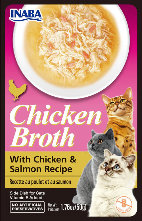 **Inaba Cat Broth Chicken Salmon 1.76oz. (6 Count)