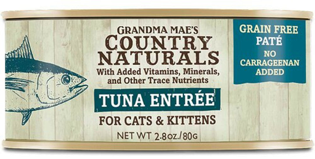 Grandma Mae's Country Naturals Grain Free Pate Wet Cat & Kitten Food Tuna 24ea/2.8 oz, 24 pk