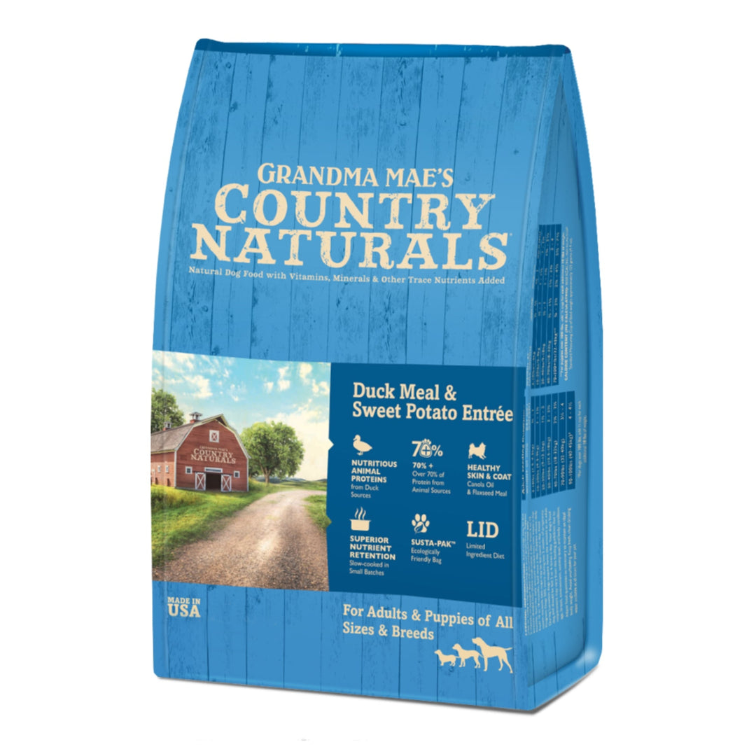 Grandma Mae's Country Naturals Dry Dog Food Duck Meal & Sweet Potato 18ea/9 oz