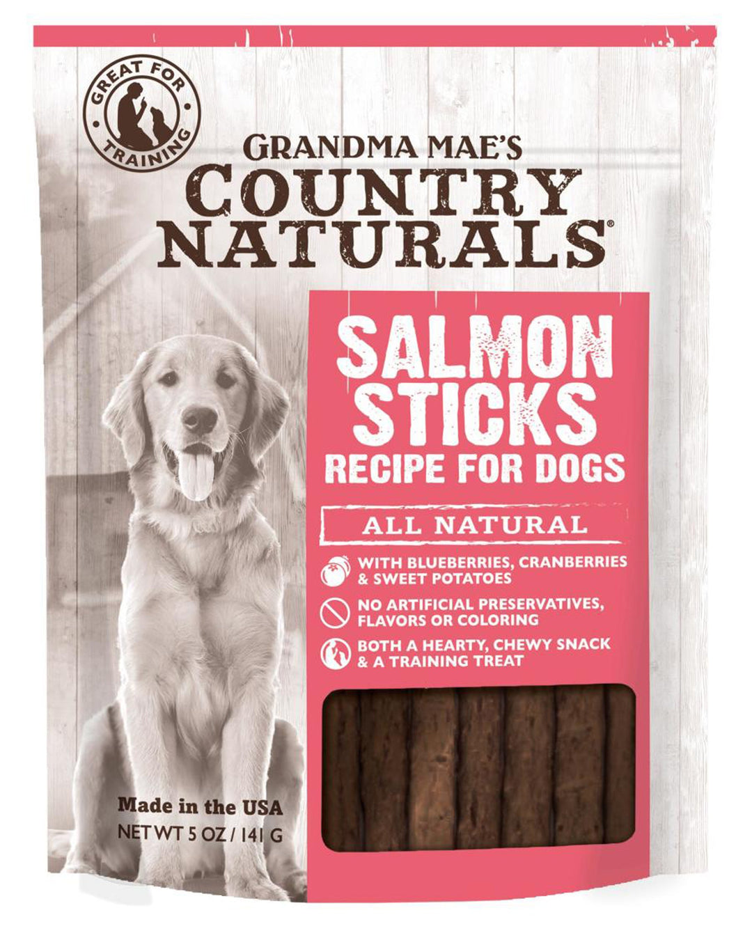 Grandma Mae's Country Naturals Grain Free Salmon Sticks Dog Treats 1ea/5 oz