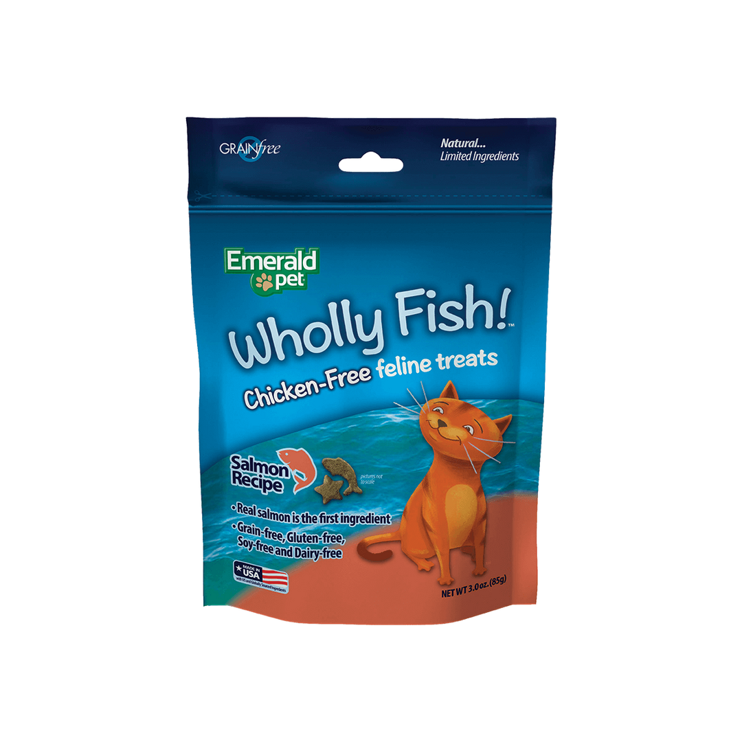 Emerald Pet Wholly Fish! Crunchy Cat Treats Salmon 1ea/3 oz