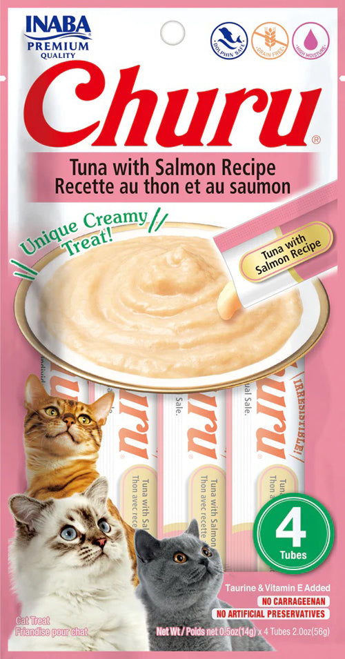 **Inaba Cat Churu Puree Tuna Salmon 0.52Oz/6Ct