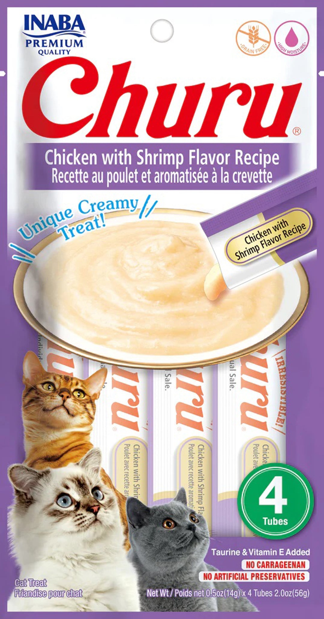 **Inaba Cat Churu Puree Chicken Shrimp 0.52Oz/6Ct