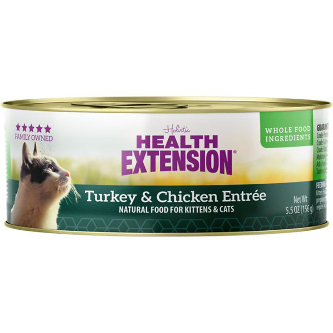 Health Extension Turkey and Chicken Entree Cat Food 5.5oz (Case of 24)