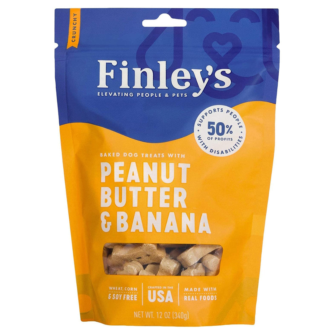 Finleys Dog Crunchy Biscuits Peanut Butter And Banana 12oz.