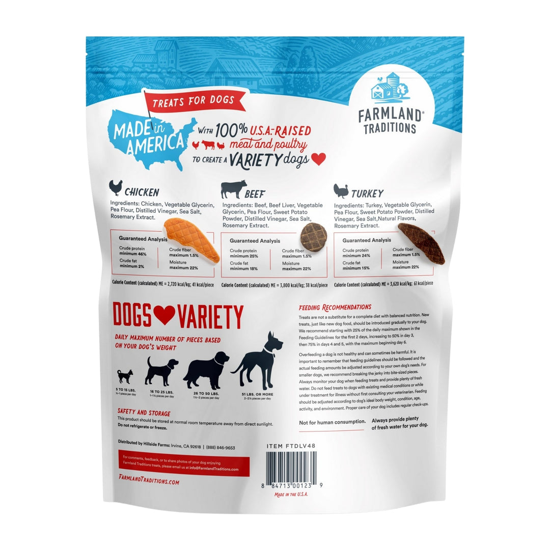 Farmland Traditions Dogs Love Variety Jerky Dog Treats 1ea/48oz.