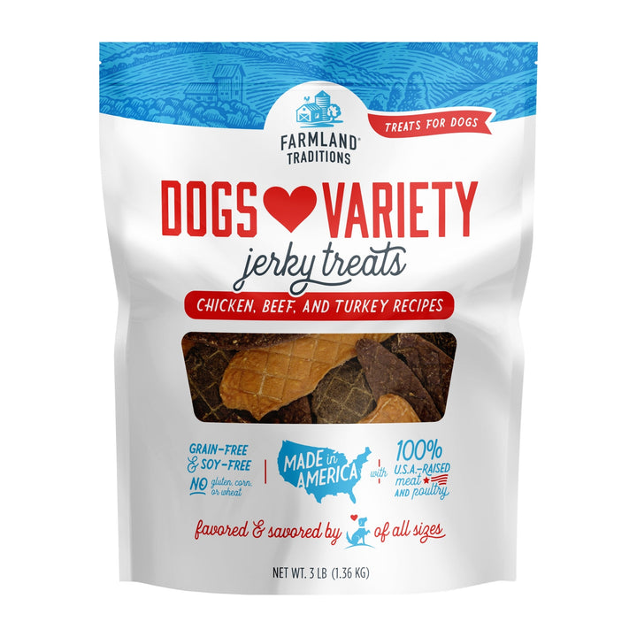 Farmland Traditions Dogs Love Variety Jerky Dog Treats 1ea/48oz.