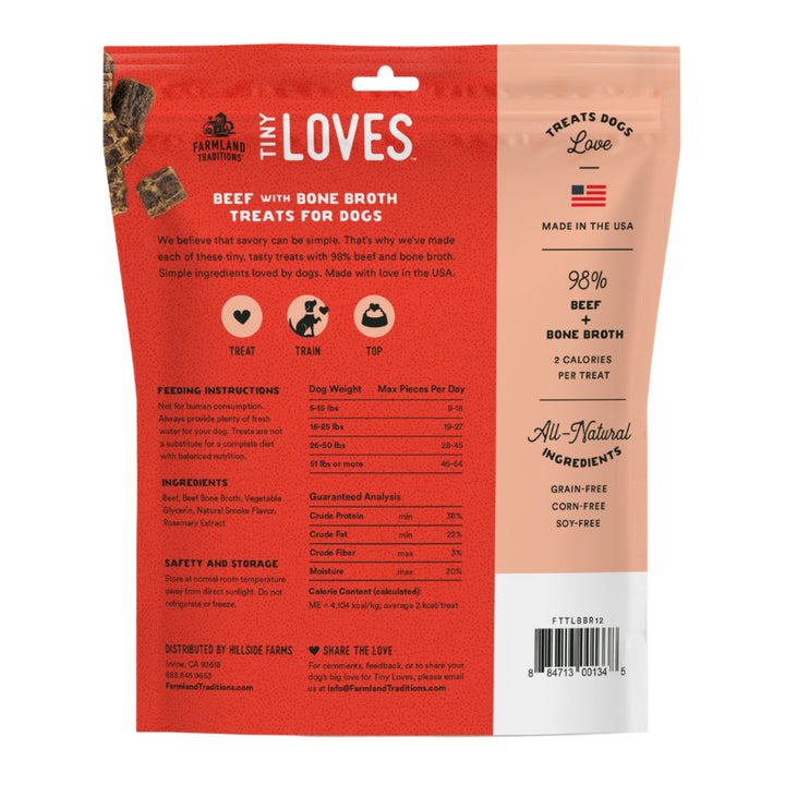 Farmland Traditions Tiny Loves Beef w/Bone Broth Dog Treats 1ea/12oz.