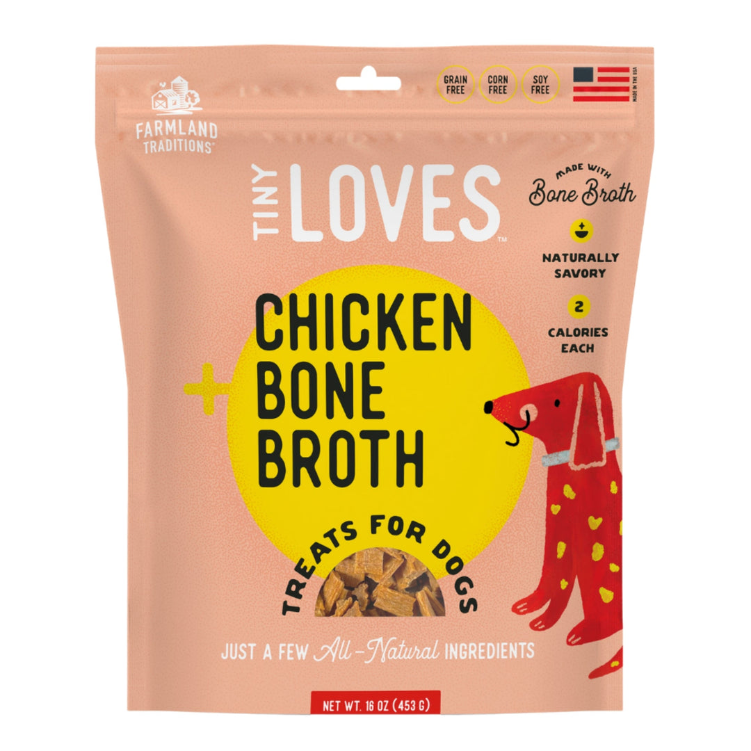 Farmland Traditions Tiny Loves Chicken w/Bone Broth Dog Treats 1ea/16oz.