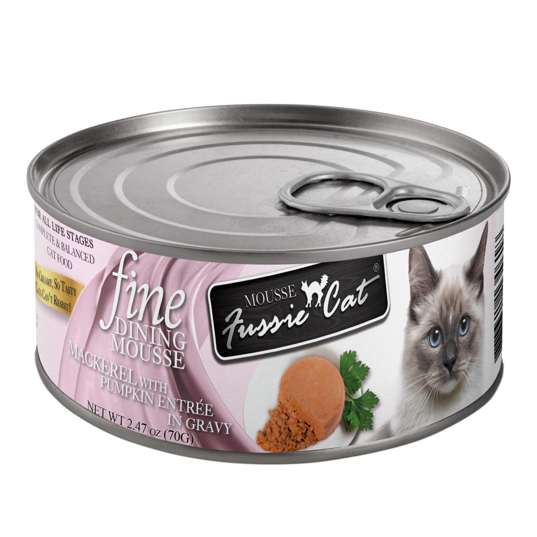 **Fussie Cat Fine Dining Mousse Mackerel with Pumpkin 2.47oz. (Case of 24)