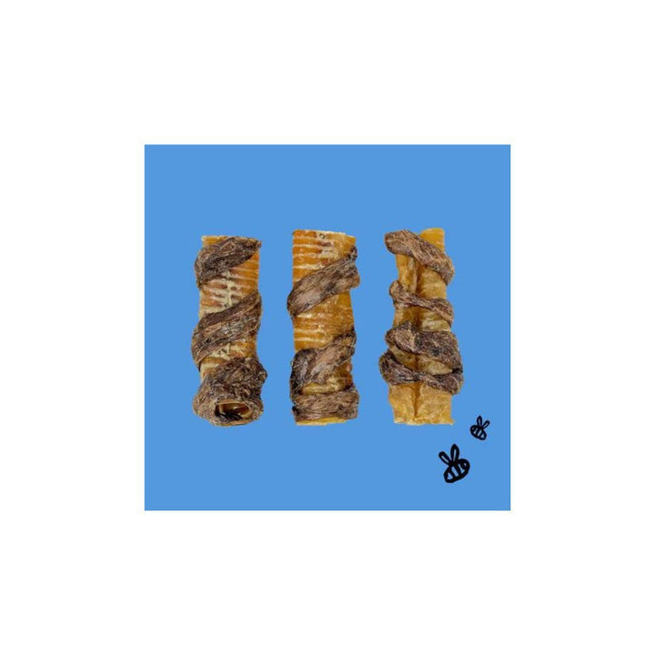 Honey I'm Home Dog Buffalo Trachea Wrapped In Lung 6 Inch 4 Pack