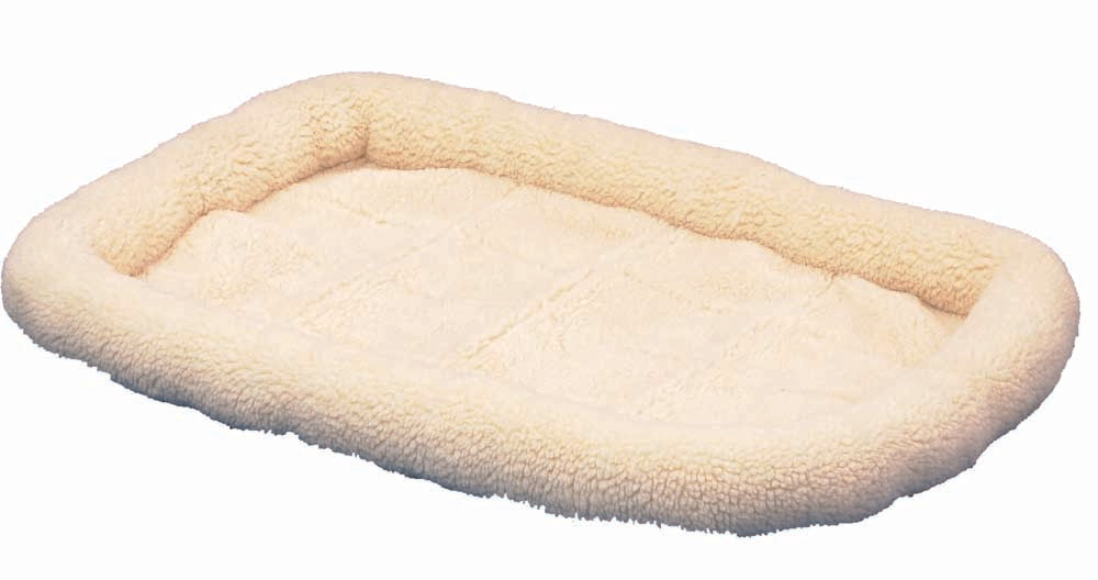 Snoozzy Sheepskin Bolster Kennel Dog Mat White Large