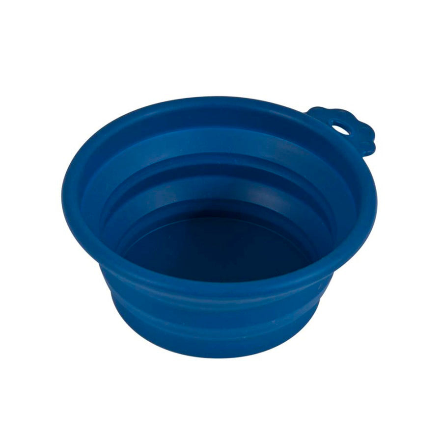 Petmate Silicone Round Travel Pet Bowl Navy Blue Small