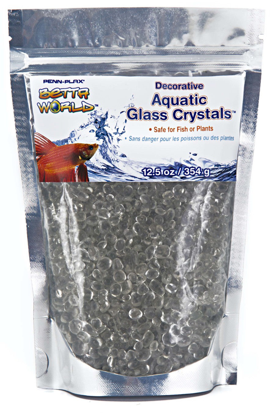 Penn-Plax Betta World Aquatic Glass Crystal Dcor Crystal Sand White 12.5 oz