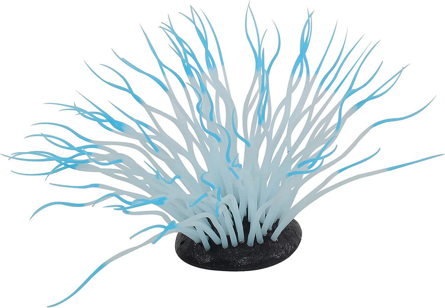 PennPlax AquaPlants Artificial Soft Silicone Sea Anemone Aquarium Plant Blue; 1ea-One Size