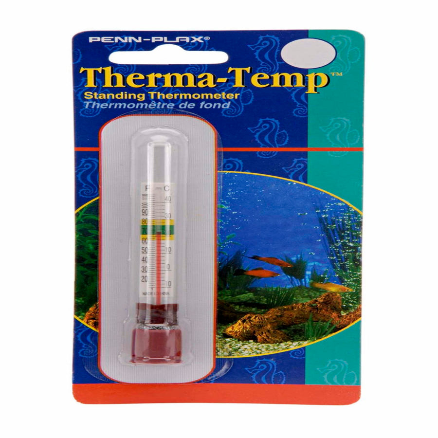 Penn-Plax Therma-Temp Standing Aquarium Thermometer Clear 4.25 in