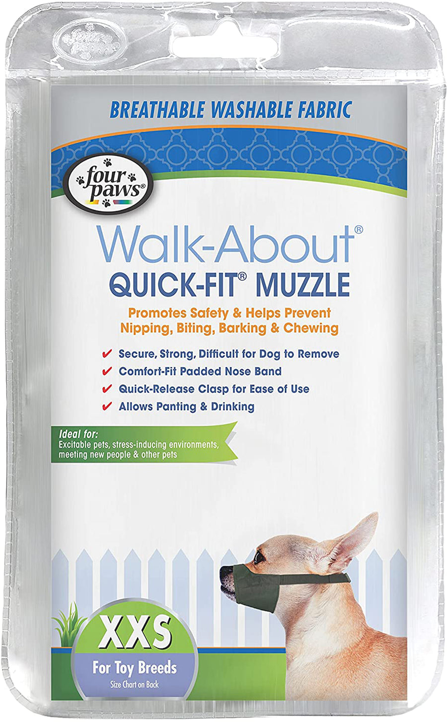 Four Paws WalkAbout QuickFit Dog Muzzle 1ea-0XXS