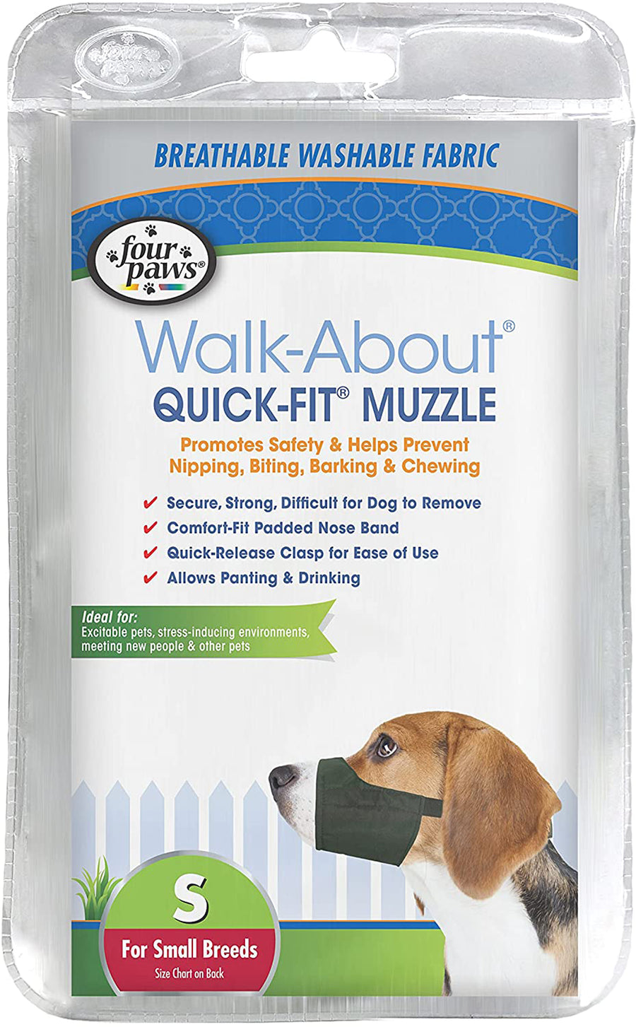 Four Paws WalkAbout QuickFit Dog Muzzle 1ea-2 SMall