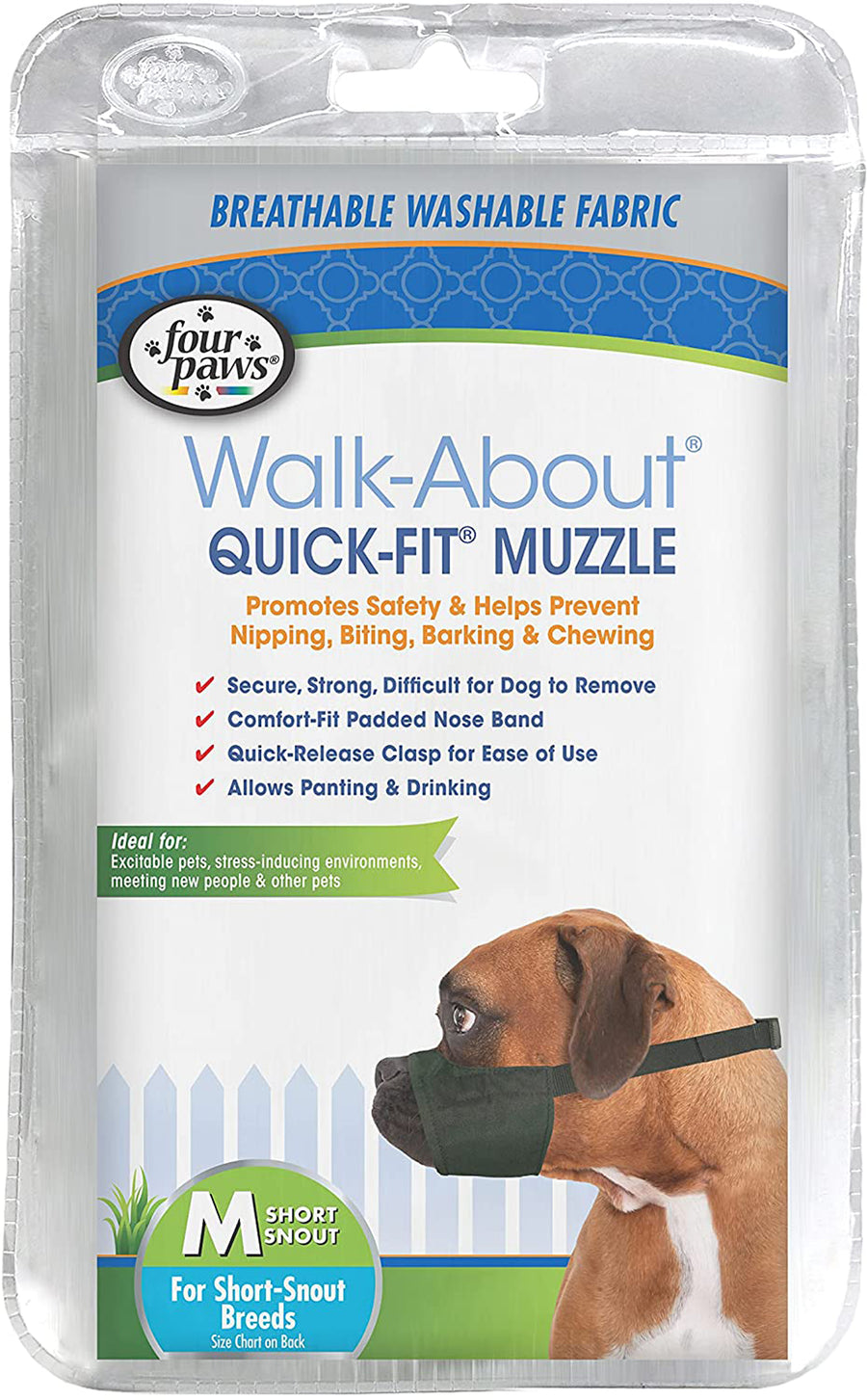 Four Paws WalkAbout QuickFit Dog Muzzle 1ea-3 Medium Short Snout
