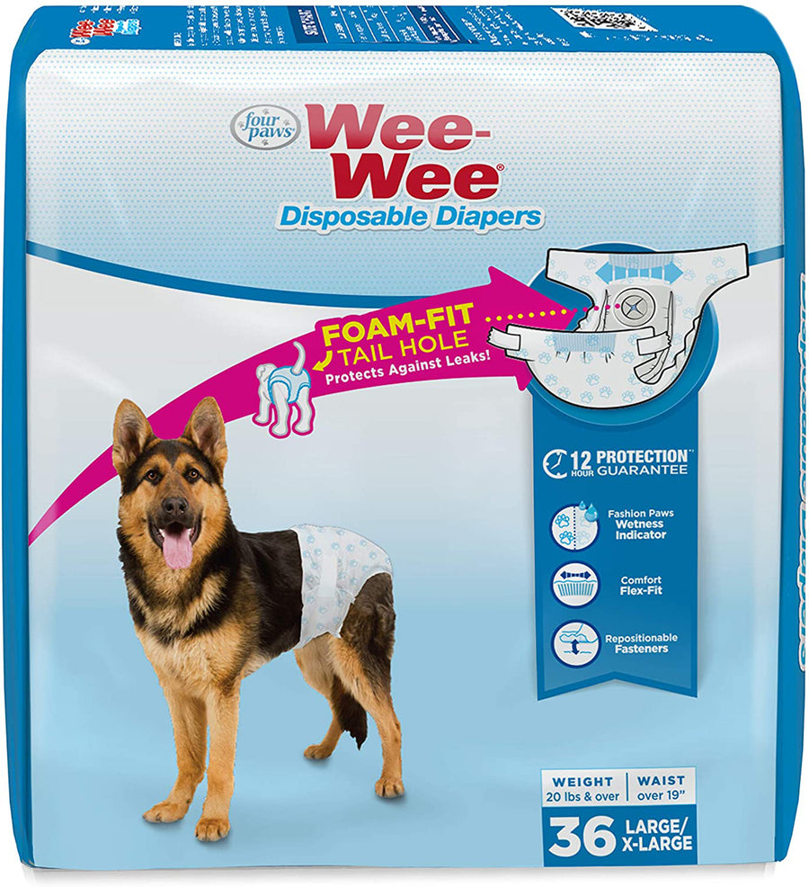 Four Paws Wee-Wee Disposable Dog Diapers 36 Count Large-X-Large