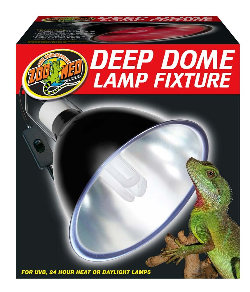 Zoo Med Deep Dome Lamp Fixture Black 8.5 in