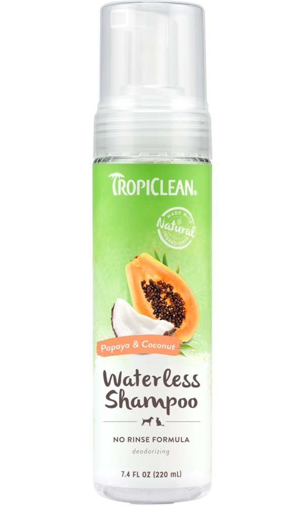 TropiClean Papaya Waterless Shampoo for Pets 7.4 fl. oz