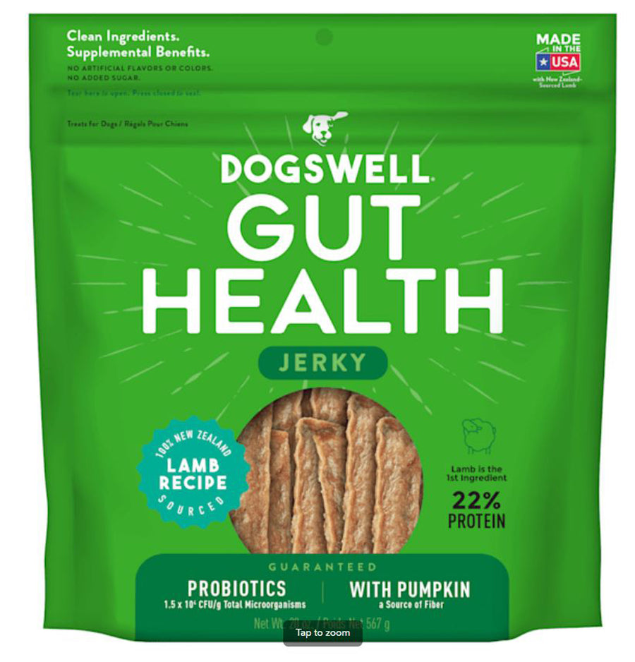 Dogswell Dog Gut Health Jerky Grain Free Lamb 20Oz