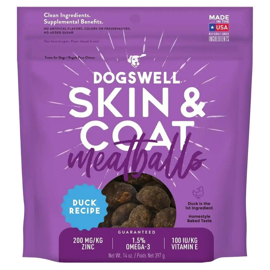 Dogswell Dog Skin & Coat Meatballs Grain Free Duck 14 oz.