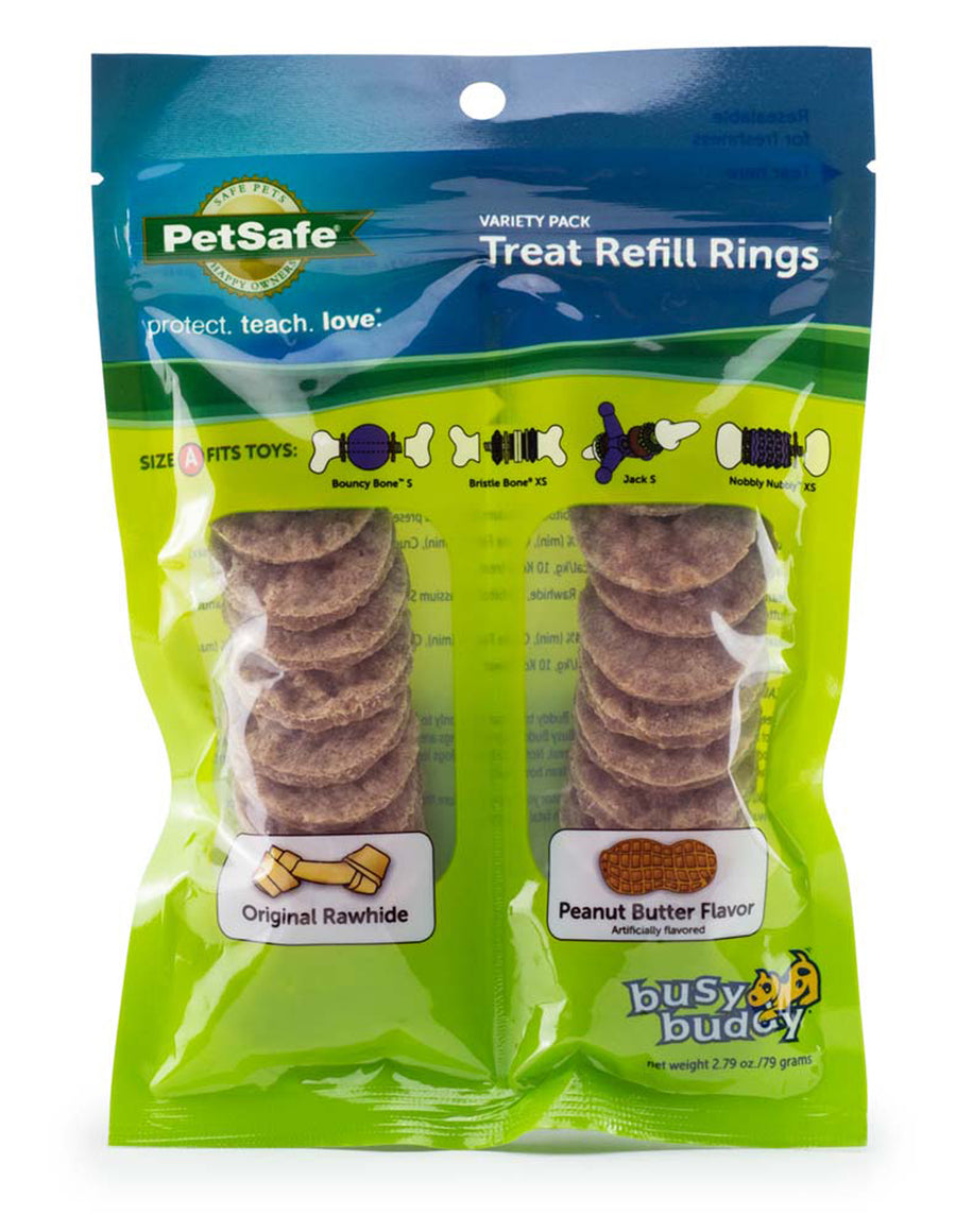 Busy Buddy Peanut Butter and Rawhide Rings 2.79 oz Small