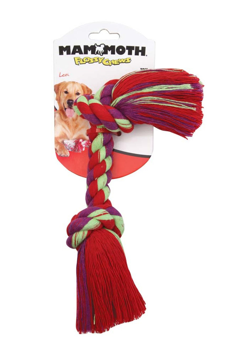 Mammoth Pet Products Cottonblend 2 Knot Rope Tug Toy 2 Knots Multi-Color 42 in