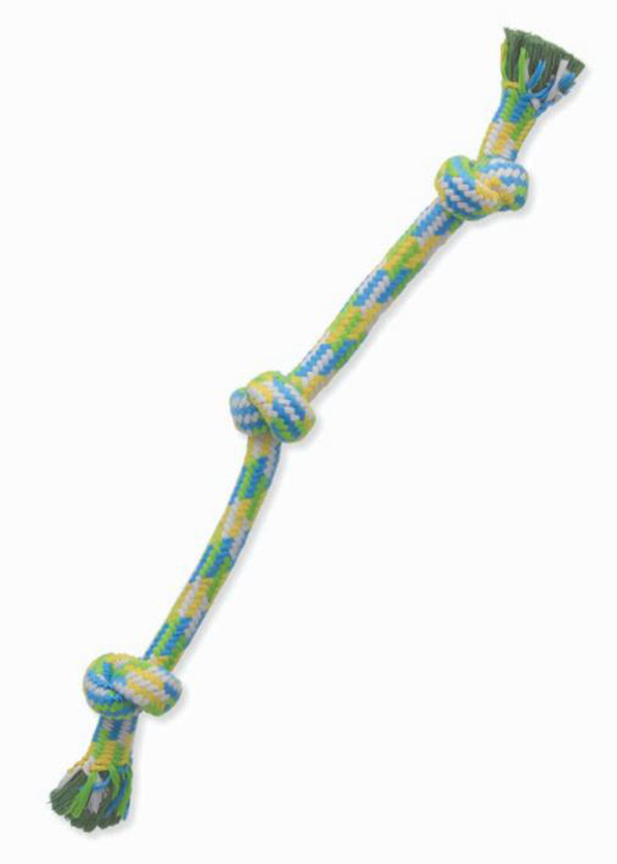 Mammoth Pet Products Braidys 3 Knot Rope Tug Dog Toy 3 Knots Assorted 20 in Medium