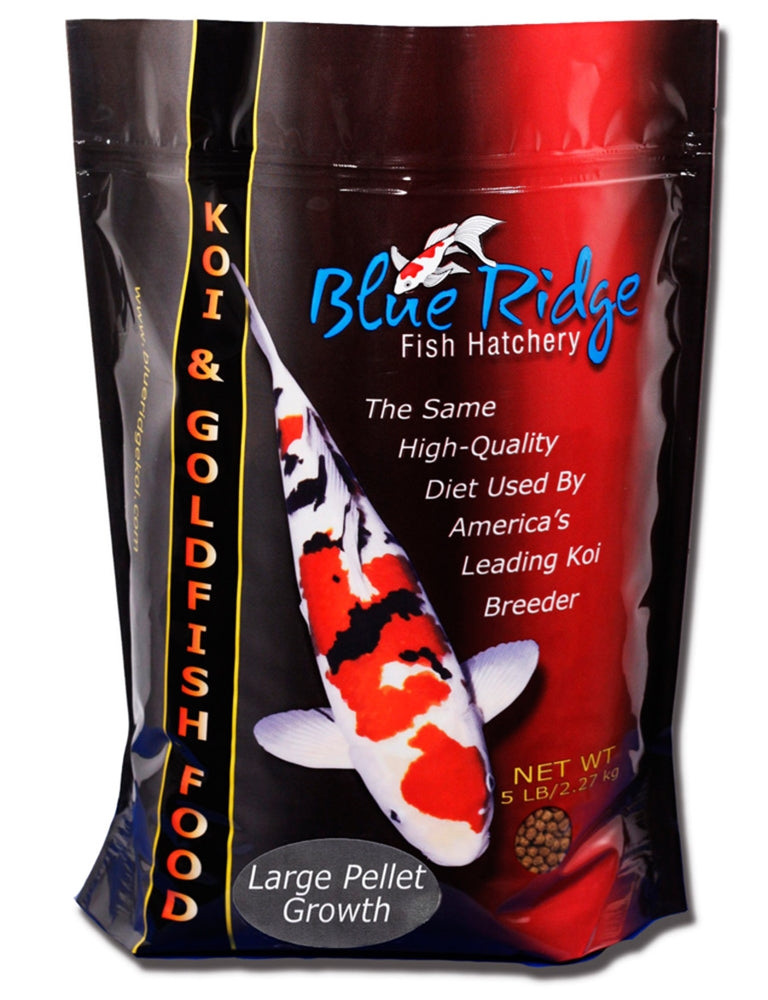 Blue Ridge Fish Hatchery Growth Formula Pellet Fish Food for Koi and Goldfish 2 lb Large