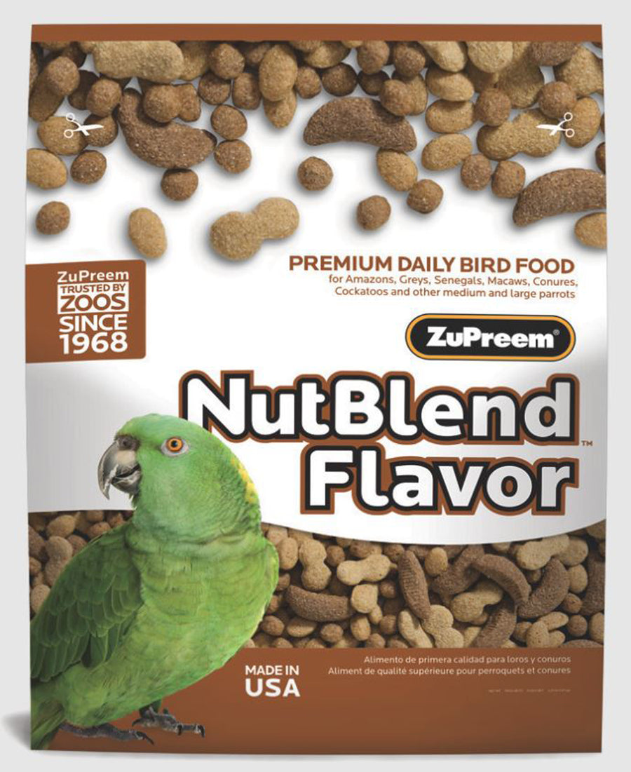 ZuPreem NutBlend with Natural Nut Flavor Pelleted Bird Food for Parrots and Conures 17.5 lb