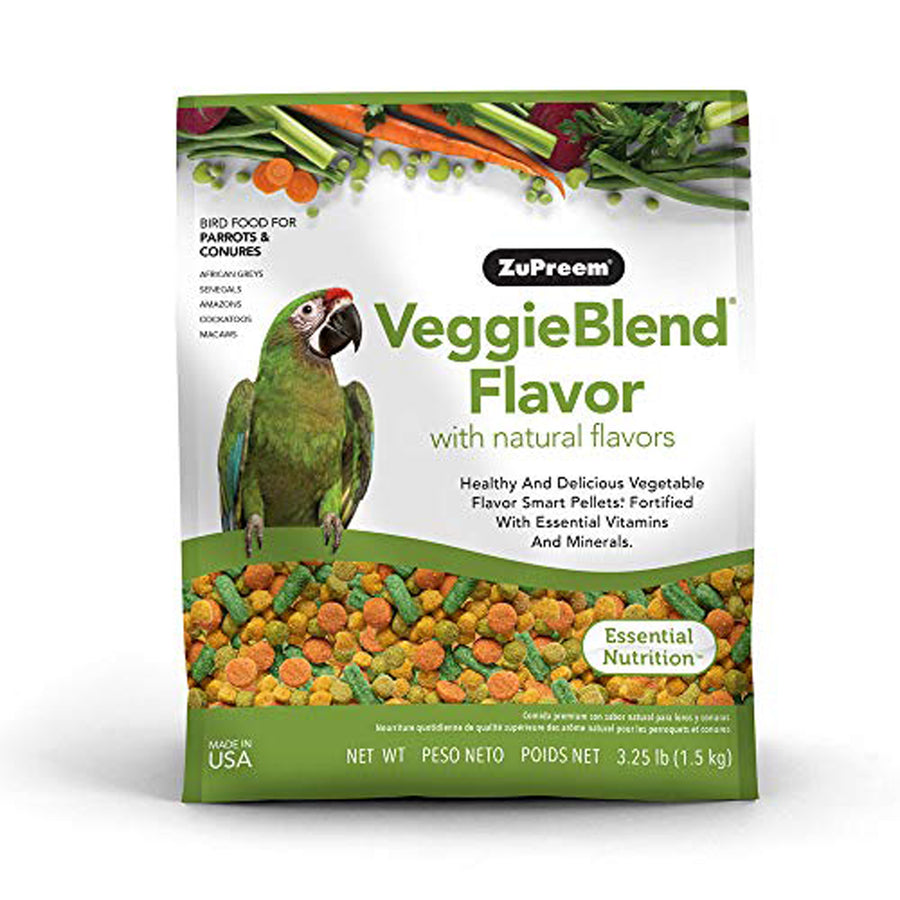 ZuPreem VeggieBlend with Natural Flavor Pelleted Bird Food for Parrots and Conures 17.5 lb