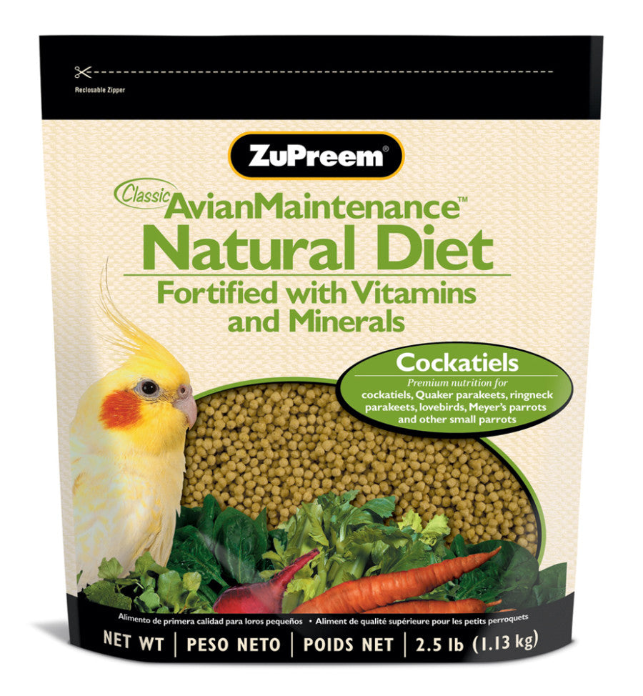 ZuPreem Natural Pelleted Bird Food for Cockatiels 2.5 lb