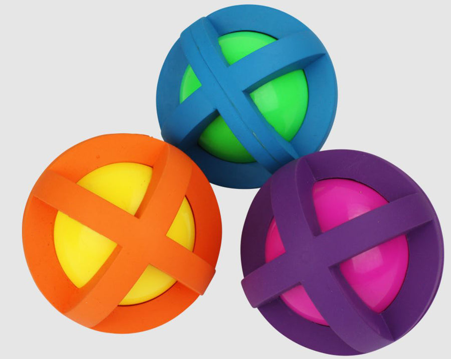 Multipet Boingo Ball Dog Toy Assorted 3.5 in