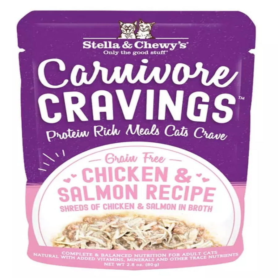 Stella and Chewys Cat Carnivore Cravings Shred Chicken and Salmon 2.8Oz. (Case Of 24)