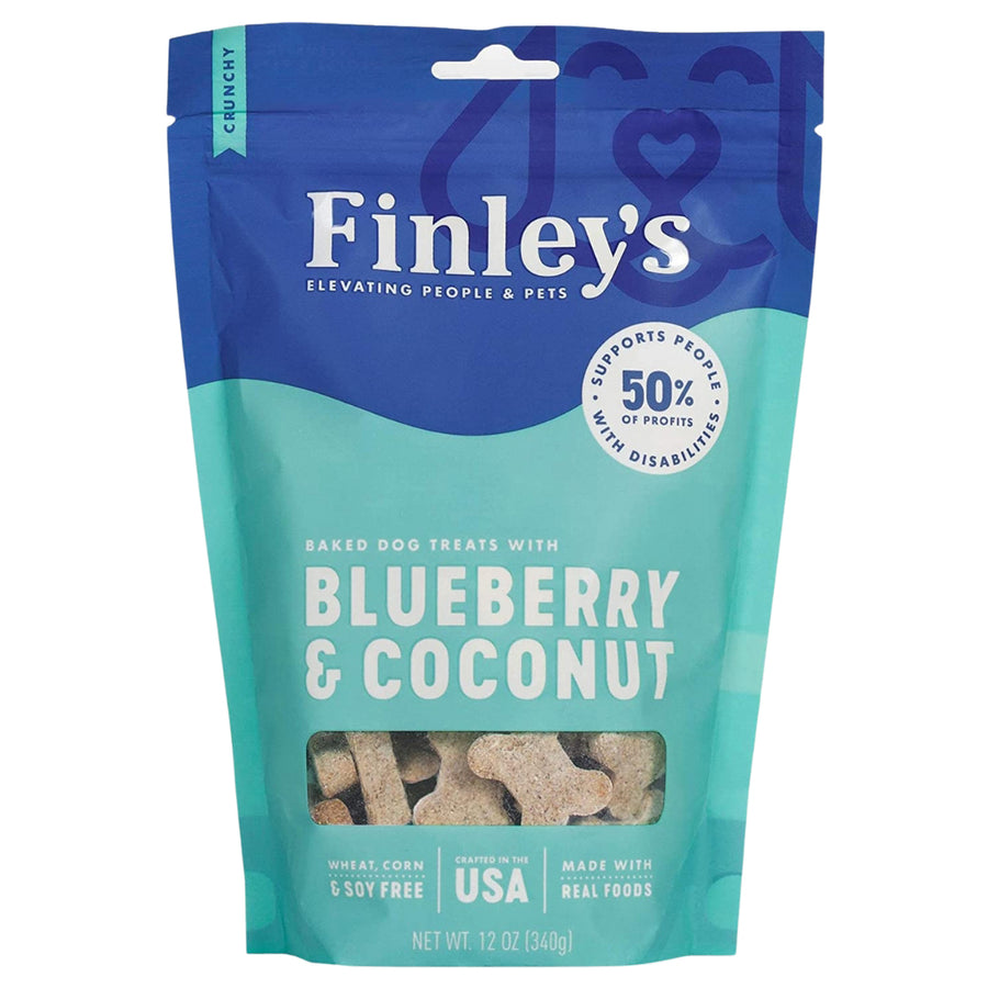 Finleys Dog Crunchy Biscuits Blueberry and Coconut 12oz.